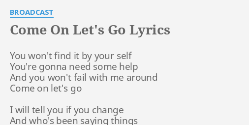 common let's go lyrics