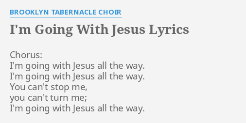 Brooklyn Tabernacle Choir Original Lyrics