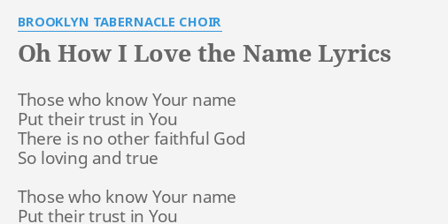 The Brooklyn Tabernacle Choir - Oh How We Love You MP3 Download & Lyrics