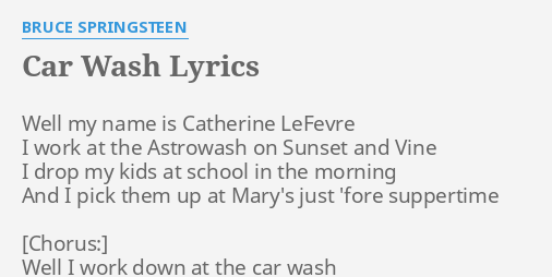 lyrics car wash