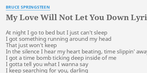 bruce springsteen my love won't let you down