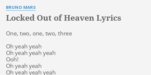 Locked out of heaven lyrics