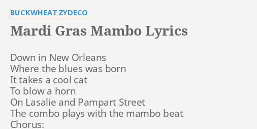 mardi gras mambo lyrics