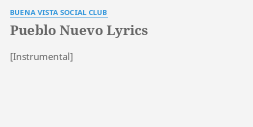 Lyrics To Candela By Buena Vista Social Club