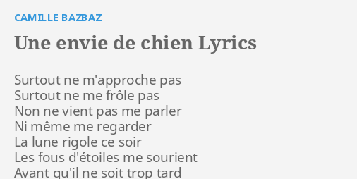 Chien De La Casse Lyrics