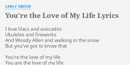 Is your lyrics life love my Dave Matthews