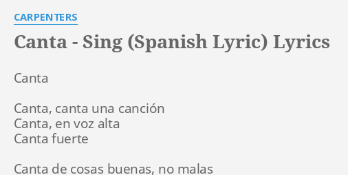 canta-sing-spanish-lyric-lyrics-by-carpenters-canta-canta-canta