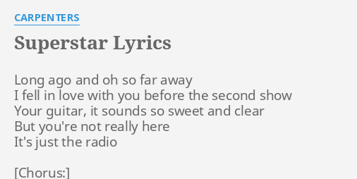 Superstar lyrics clearance