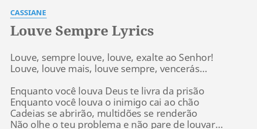 Louve Sempre - Letra, PDF