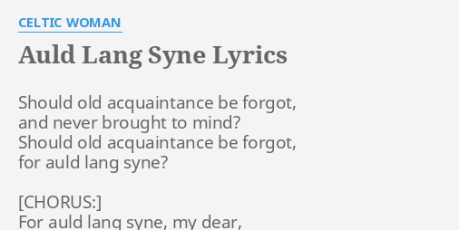 auld lang syne irish gaelic lyrics