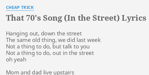 In The Street Lyrics Love Quotes