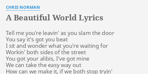 beautiful world lyrics english meaning