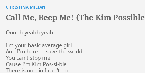 call me kim lyrics