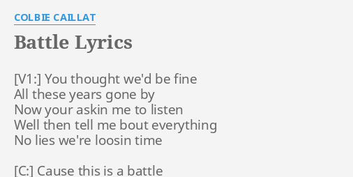 Battle Lyrics By Colbie Caillat You Thought We D Be