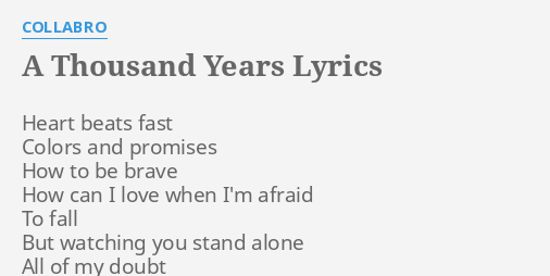 A thousand years Lyrics