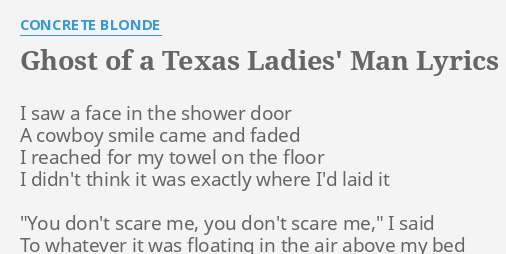 Ghost Of A Texas Ladies Man Lyrics By Concrete Blonde I Saw A Face