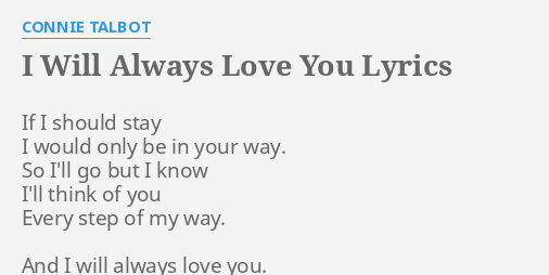 I Will Always Love You - song and lyrics by Connie Talbot