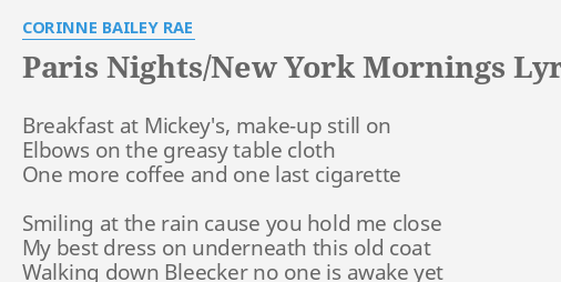 paris nights and new york mornings lyrics