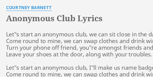 ANONYMOUS CLUB