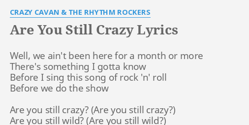 Are You Crazy Lyrics Lyricswalls