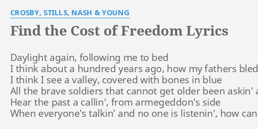 find the cost of freedom lyrics        <h3 class=