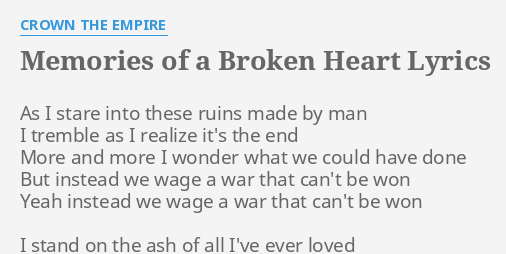 crown the empire memories of a broken heart lyrics