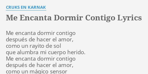 Dormir Contigo Amor