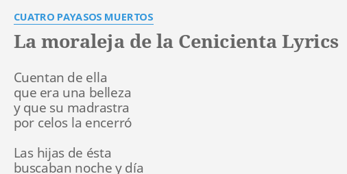 LA MORALEJA DE LA CENICIENTA