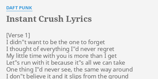 Crush lyrics instant [LYRICS] Instant