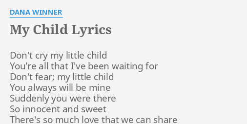 that's my child lyrics gospel