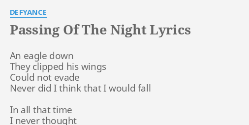 passing light of day lyrics