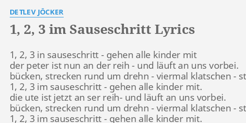 Eins Zwei Drei Im Sauseschritt Text – Eins, Zwei, Drei Im Sauseschritt