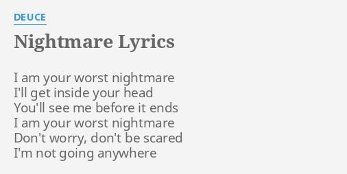 My Nightmare Get Scared Lyrics