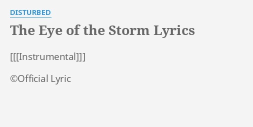 lyrics the eye of the storm disturbed