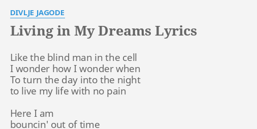 Living In My Dreams Lyrics By Divlje Jagode Like The Blind Man