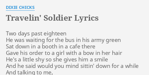 travelling soldier song with lyrics