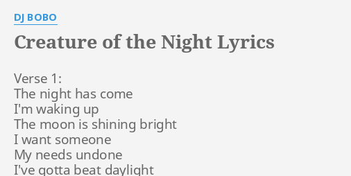 creature of the night lyrics