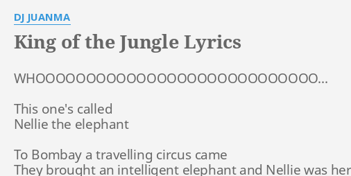 he is the king of the jungle lyrics