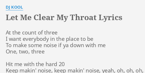 dj kool let me clear my throat lyrics