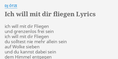 Liedtext Dj Ötzi A Mann Für Amore - Liedtexte