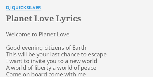 Peace and love on the planet earth lyrics