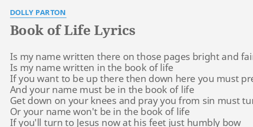 the book of my life lyrics