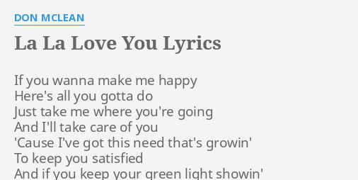 Lalalove You Lyrics