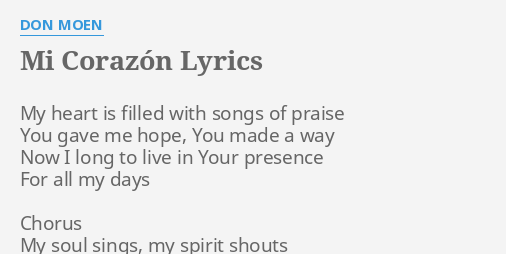 mi corazon don moen mp3 free download