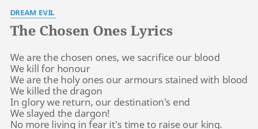 The Chosen Ones by Dream Evil Lyrics 