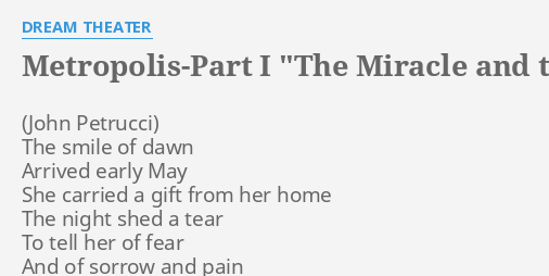 metropolis part 1 the miracle and the sleeper lyrics