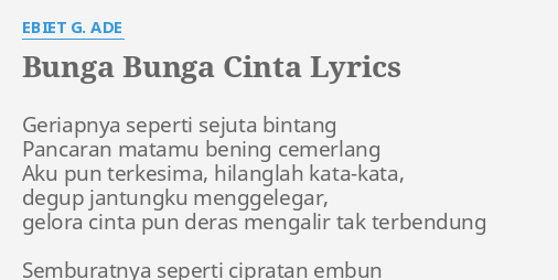 lirik lagu bunga bunga cinta