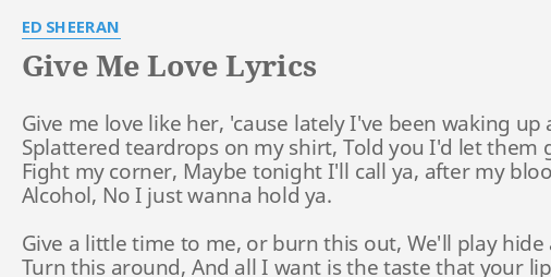 give me a heart of love lyrics