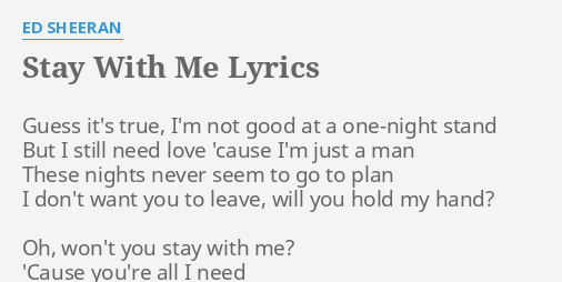 stay with me lyrics