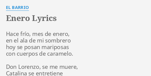 Enero - song and lyrics by El Barrio
